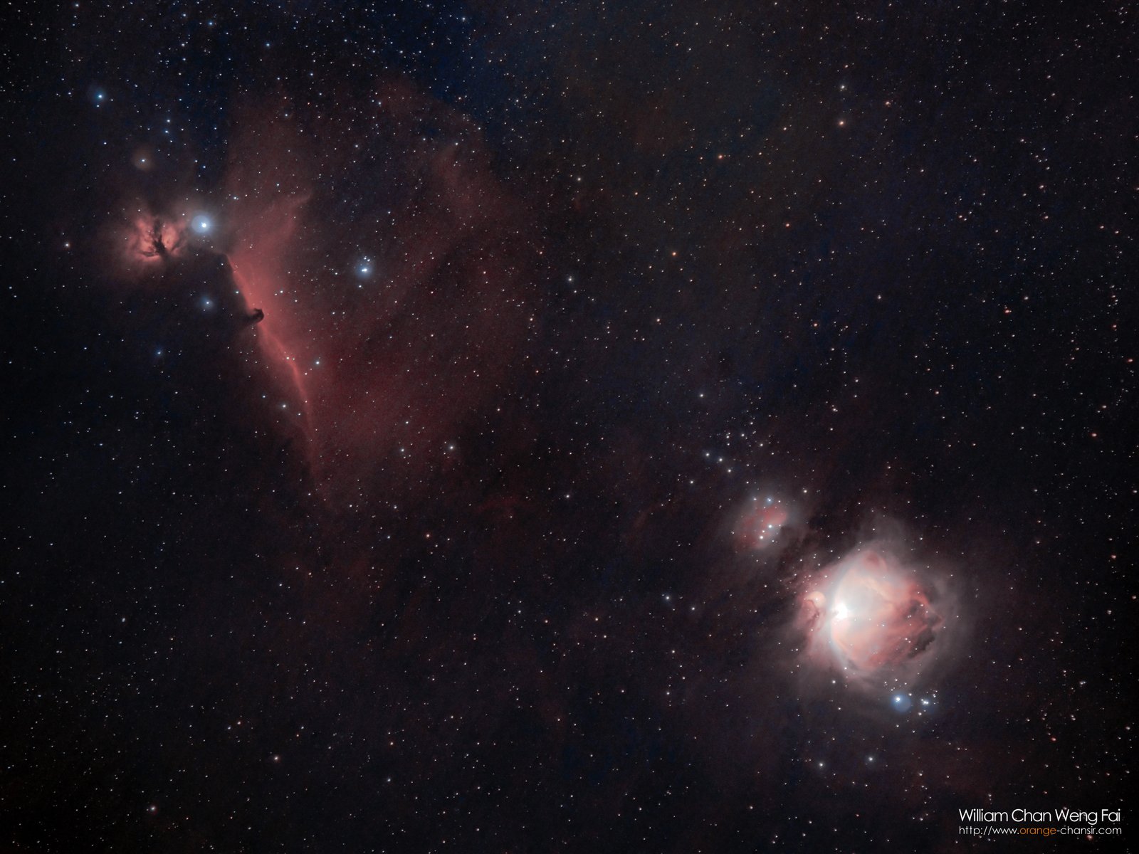 獵戶座星區，一般雙窄濾鏡都會用來針對性的拍攝星雲等天體。